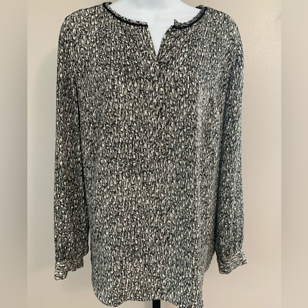 Talbots Monochrome Textured Blouse